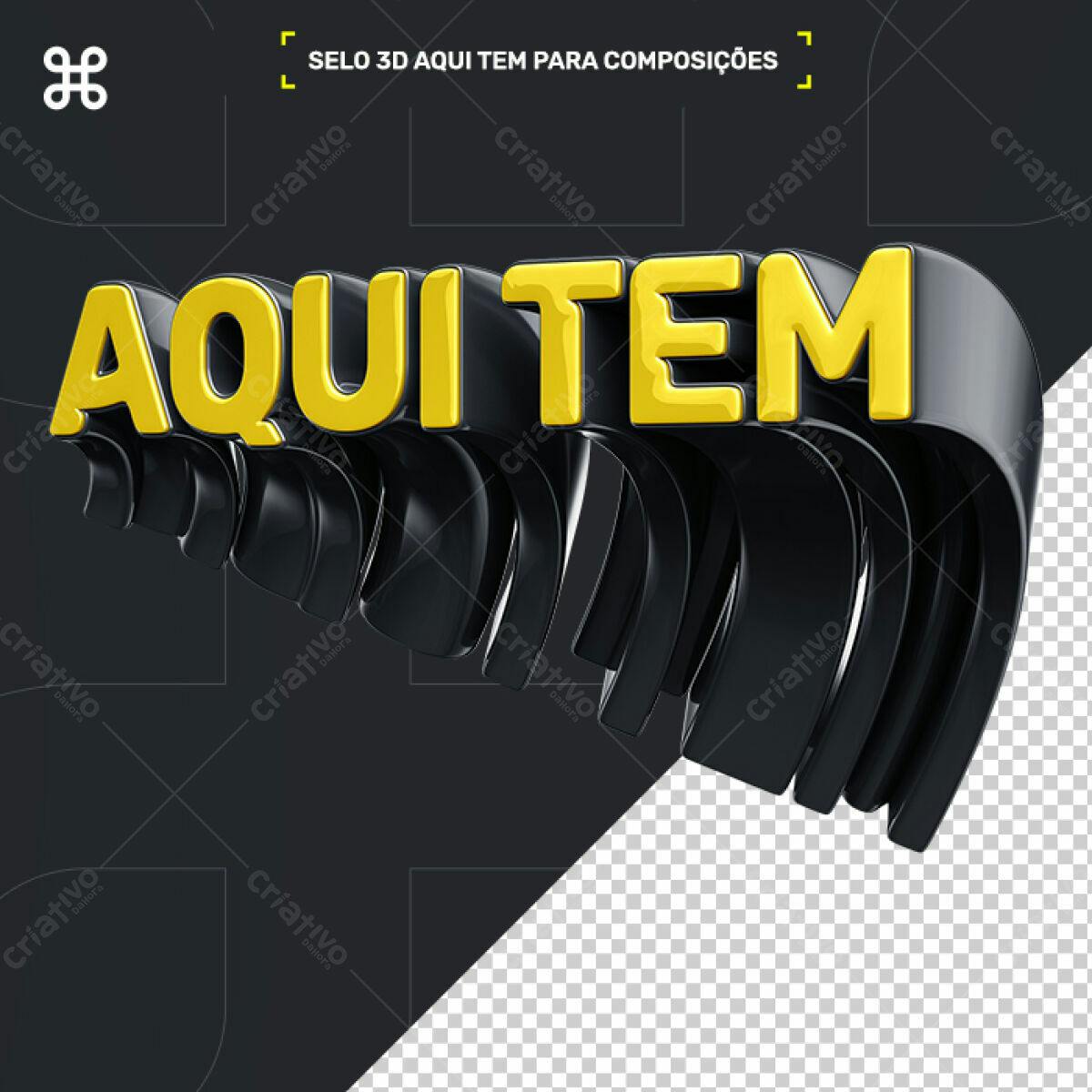 Selo 3D decorativo preto e dourado