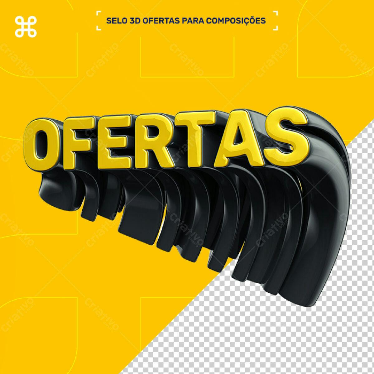 Selo 3D promocional amarelo e preto