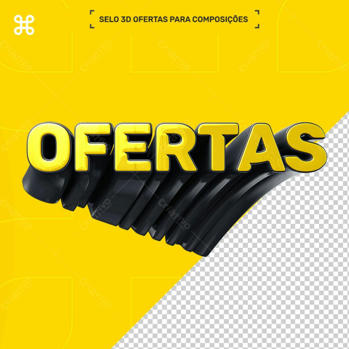 Selo 3D promocional amarelo e preto