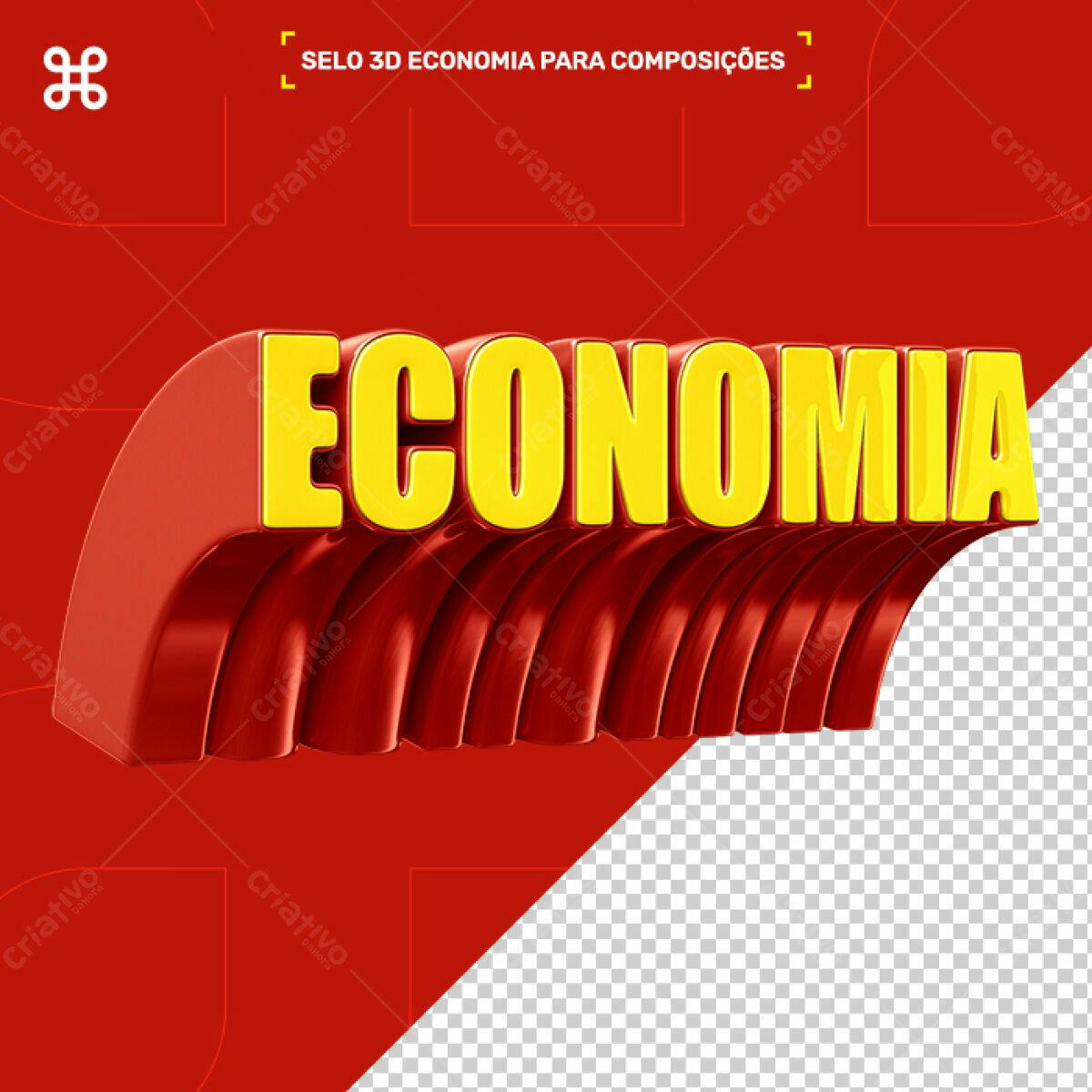 Selo 3D promocional vermelho e dourado