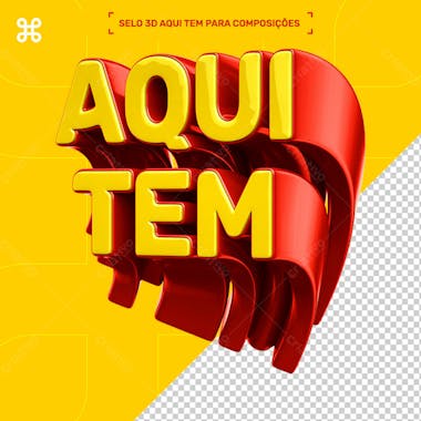 Selo 3d amarelo supermercado mercado aqui tem ofertas psd