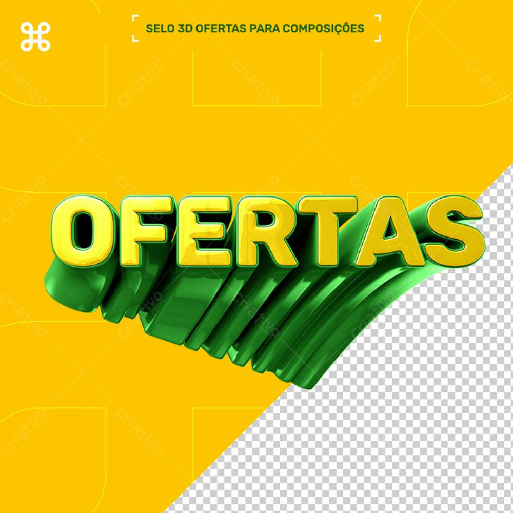 Selo 3D Amarelo Supermercado Mercado Ofertas Psd