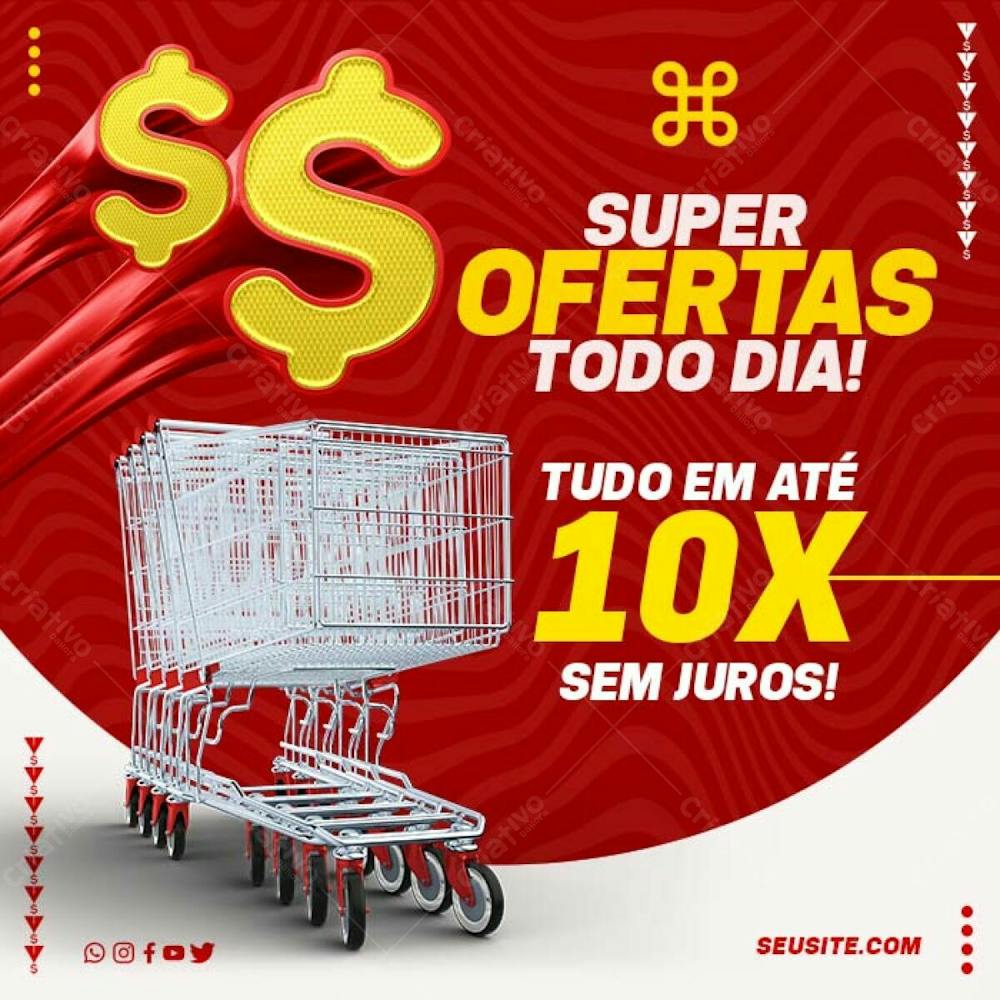 10X Sem Juros Ofertas Mercado Psd Editável