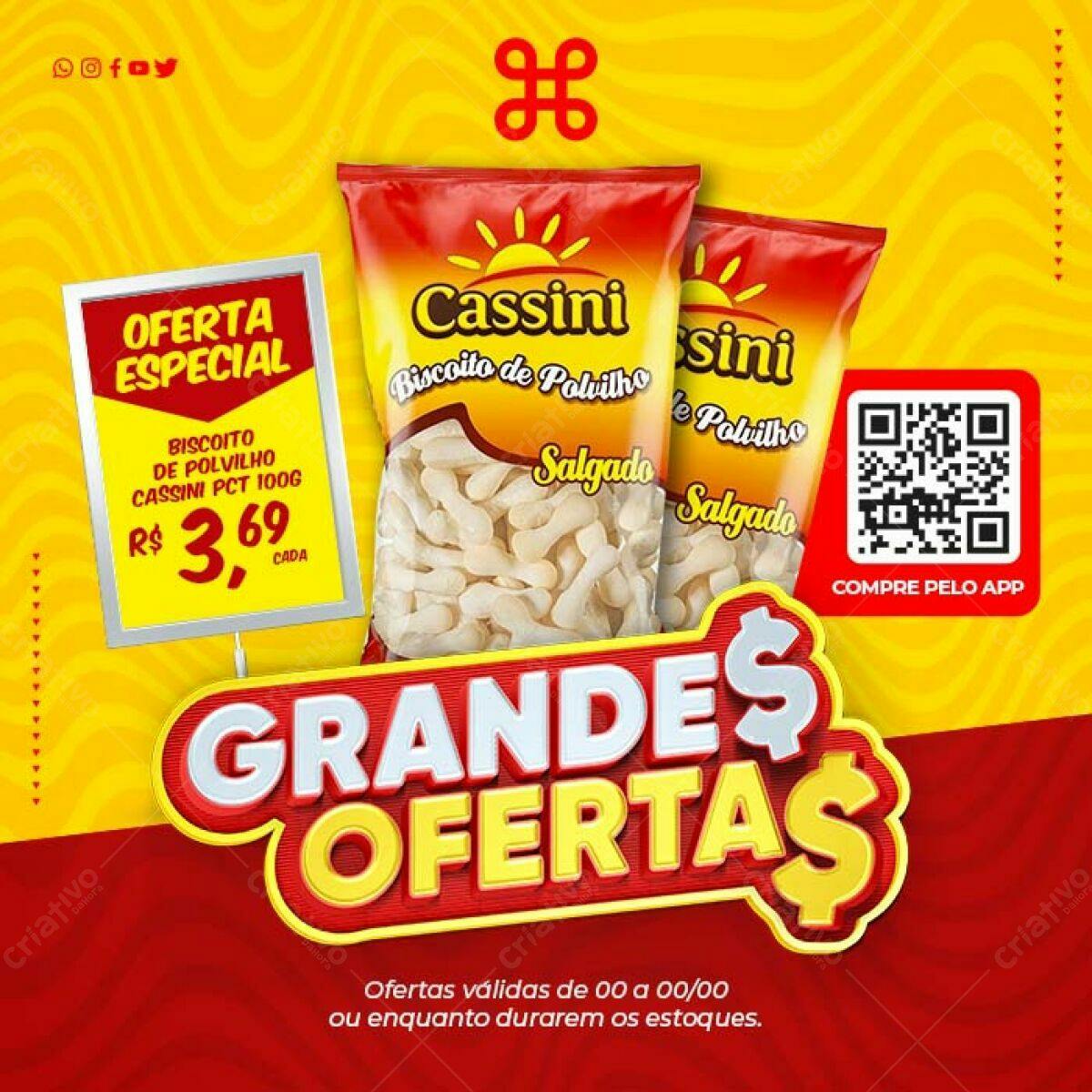 Flyer para Promoção de Biscoito Cassini PSD Editável
