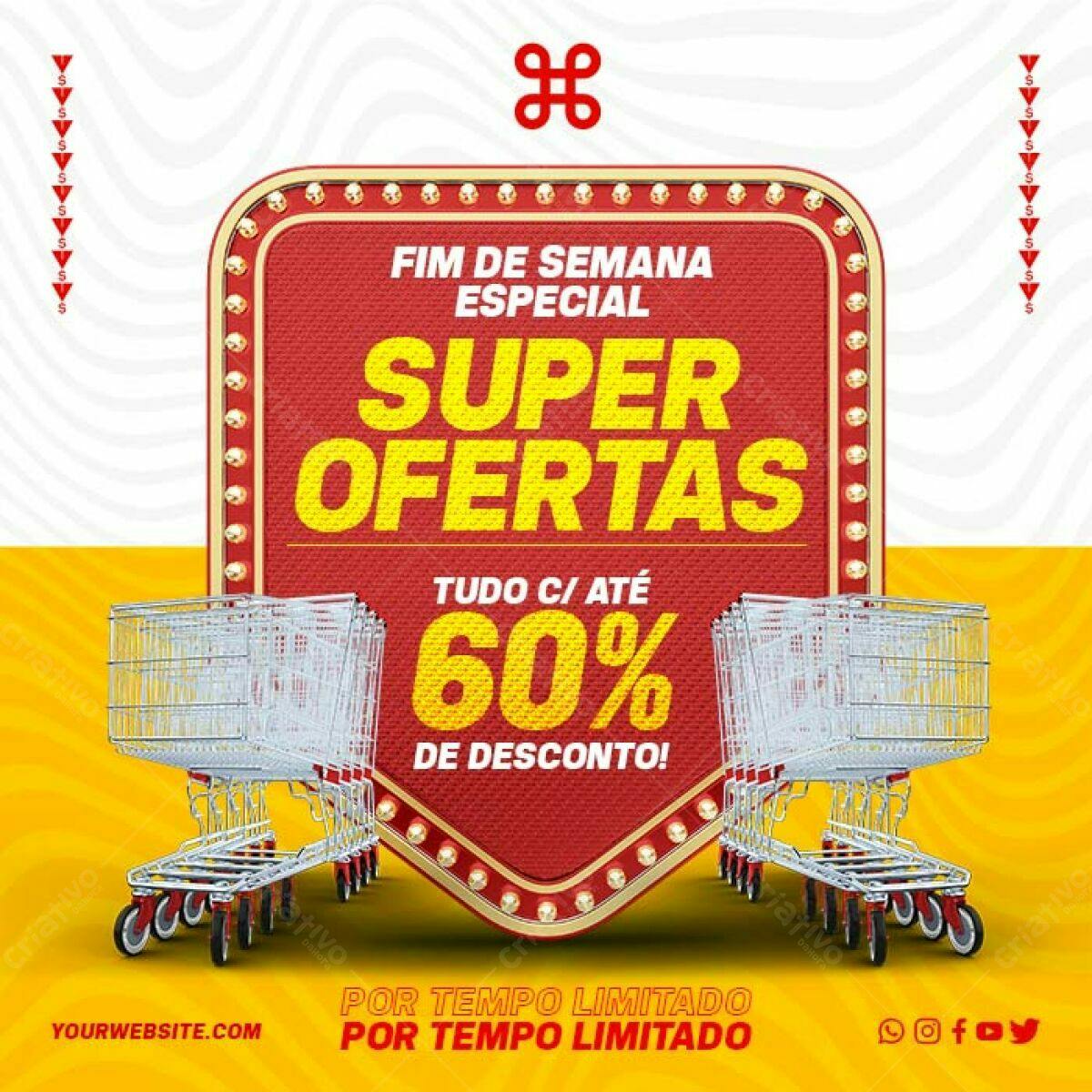 Flyer Fim de Semana Super Ofertas PSD Editável