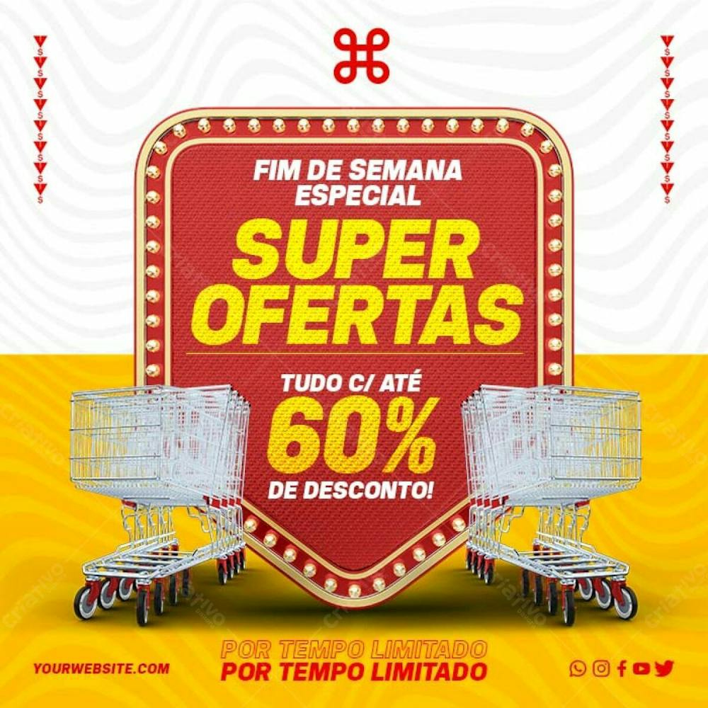 Fim De Semana Especial Super Ofertas Mercado Psd Editável