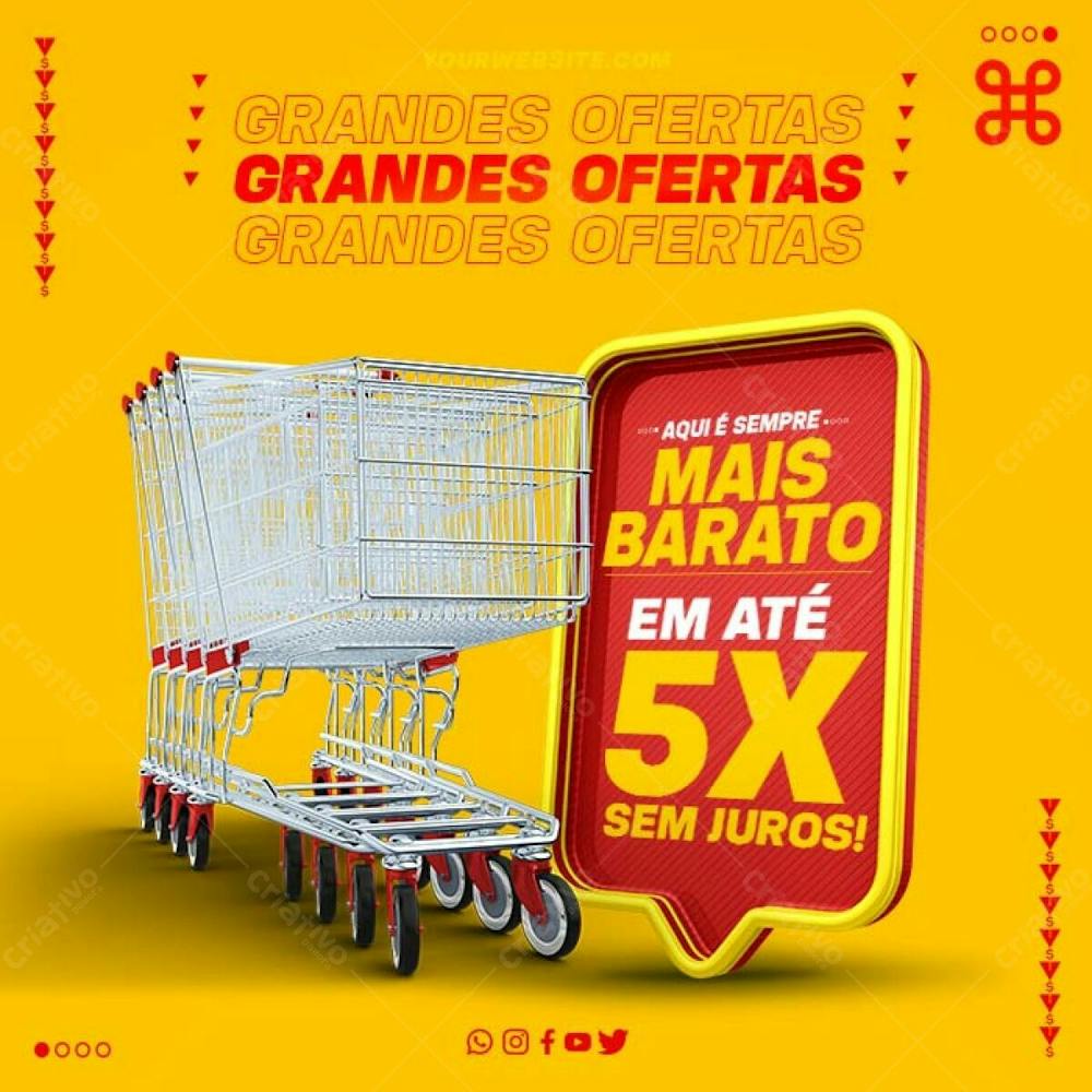 Grande Oferta Mercado Supermercado Psd Editável