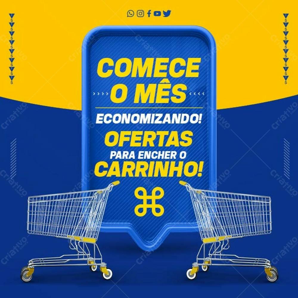 Mês Da Economia Ofertas Supermercado Mercado Psd