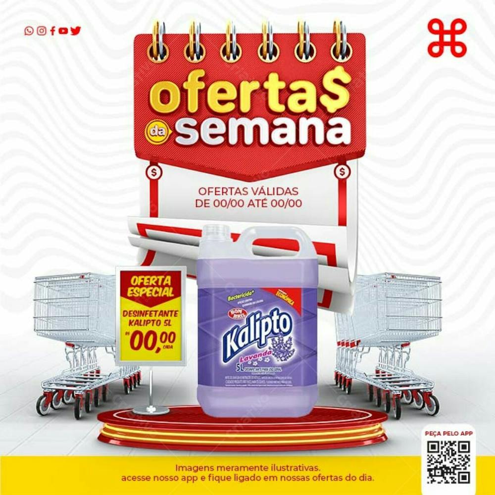 Oferta Desinfetante Kalipto Mercado Supermercado Psd Editável