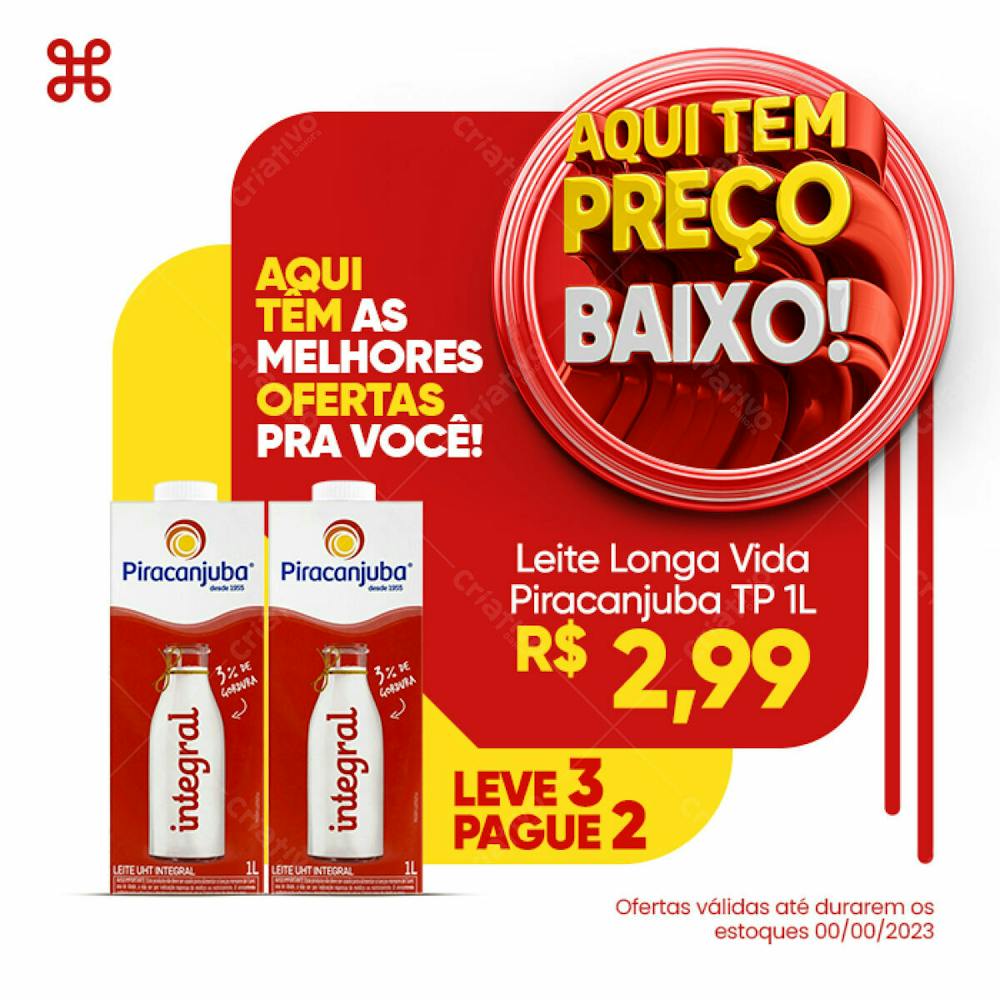 Oferta Leite Piracanjuba Mercado Psd Editável