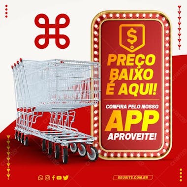 Preço baixo supermercado psd editável mercado