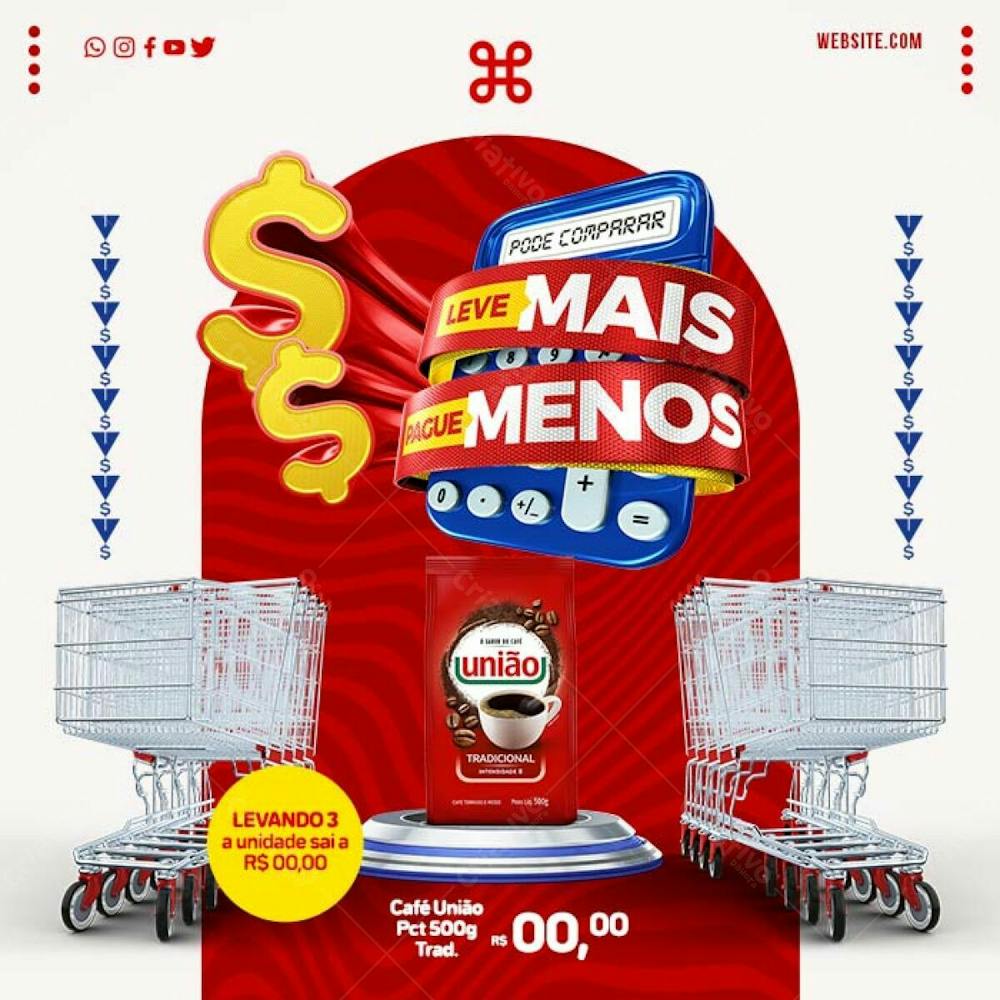 Super Ofertas Café Mercado Psd Editável