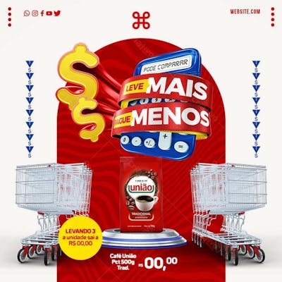 Super Ofertas Café Mercado Psd Editável