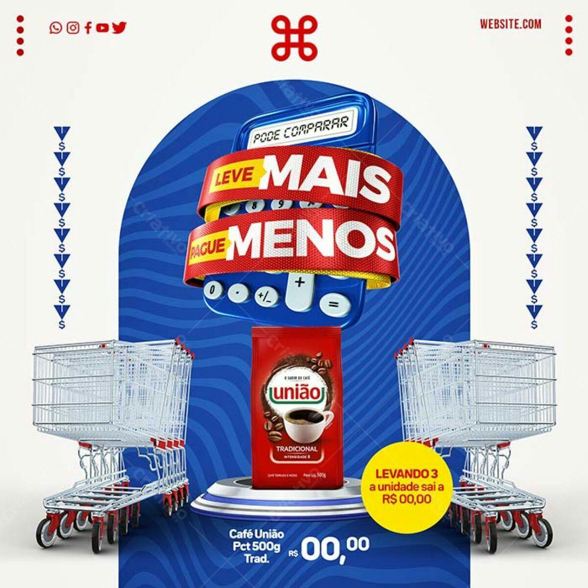 Flyer de Promoção Leve Mais Pague Menos PSD Editável