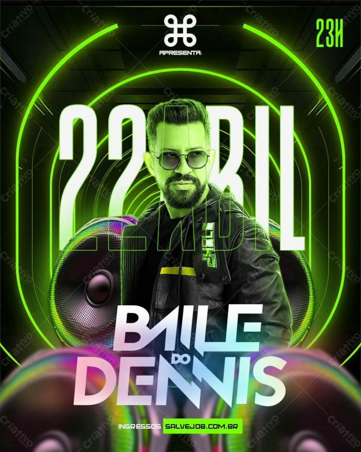 Flyer Baile do Dennis 22/04 PSD Editável
