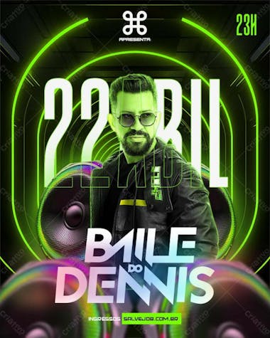 Flyer balada show baile do dennis psd editavel