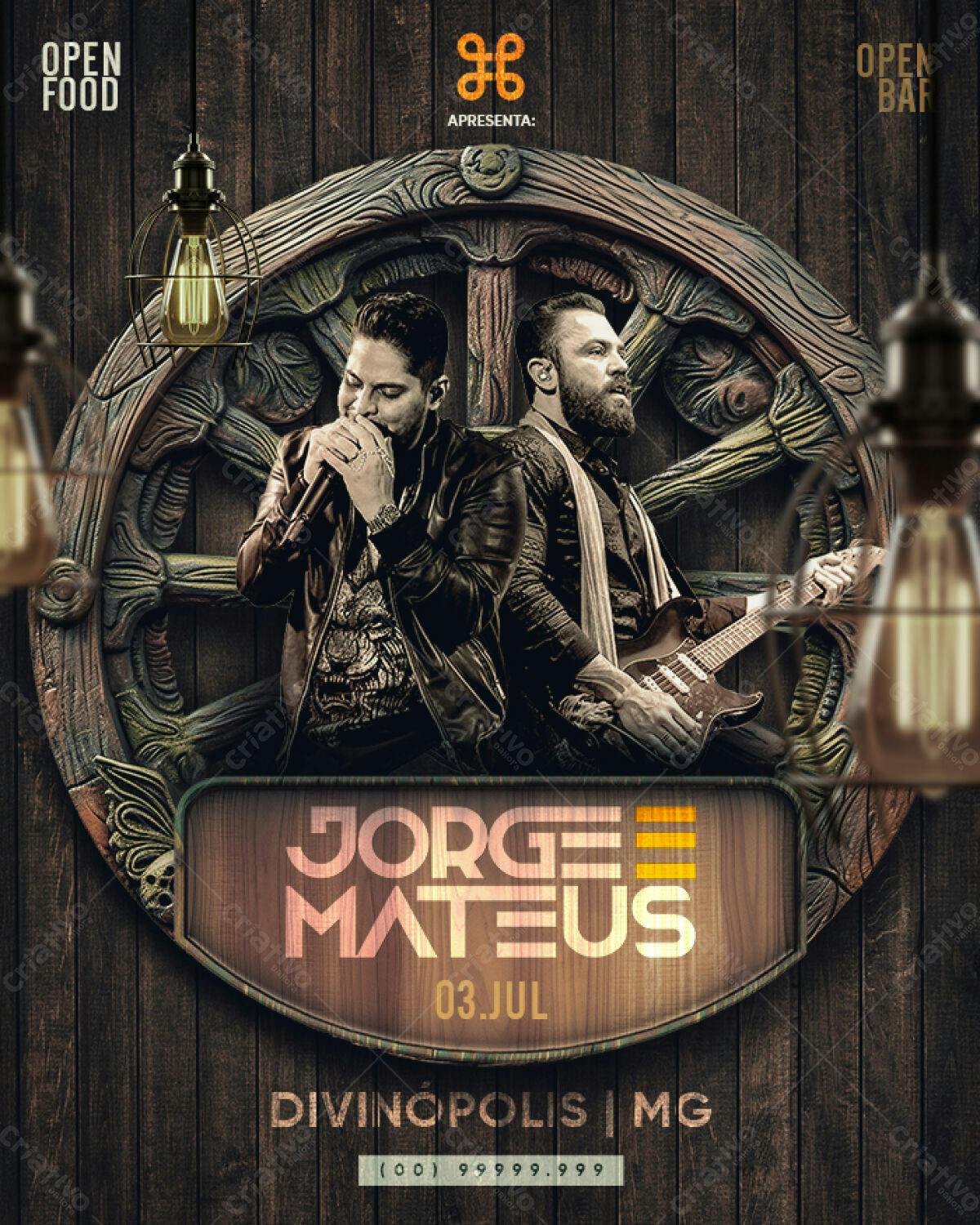 Flyer para Show Jorge Mateus PSD Editável