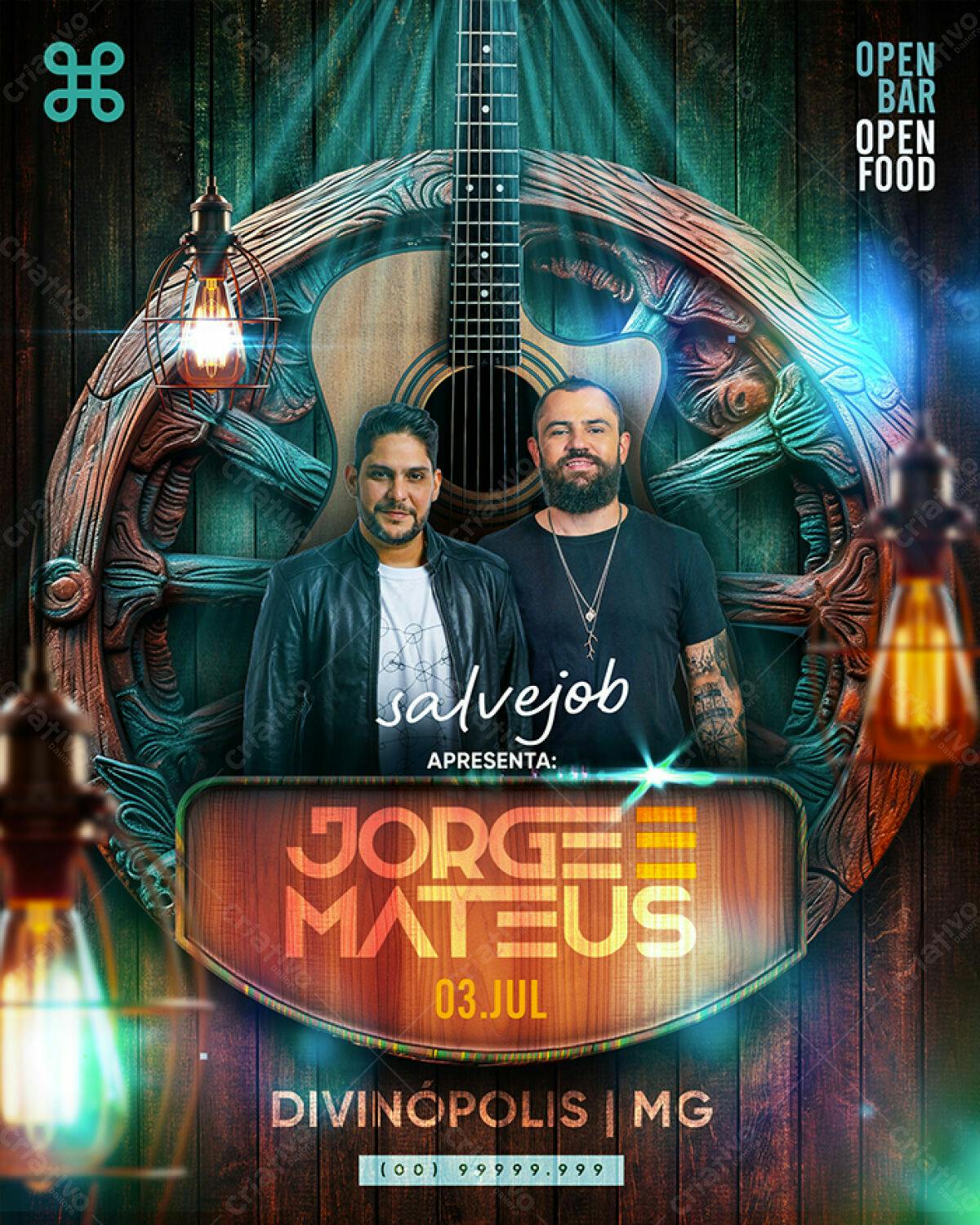 Flyer para Show Jorge e Mateus PSD Editável