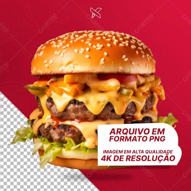 Hamburguer imagem sem fundo transparente 4k de resolução