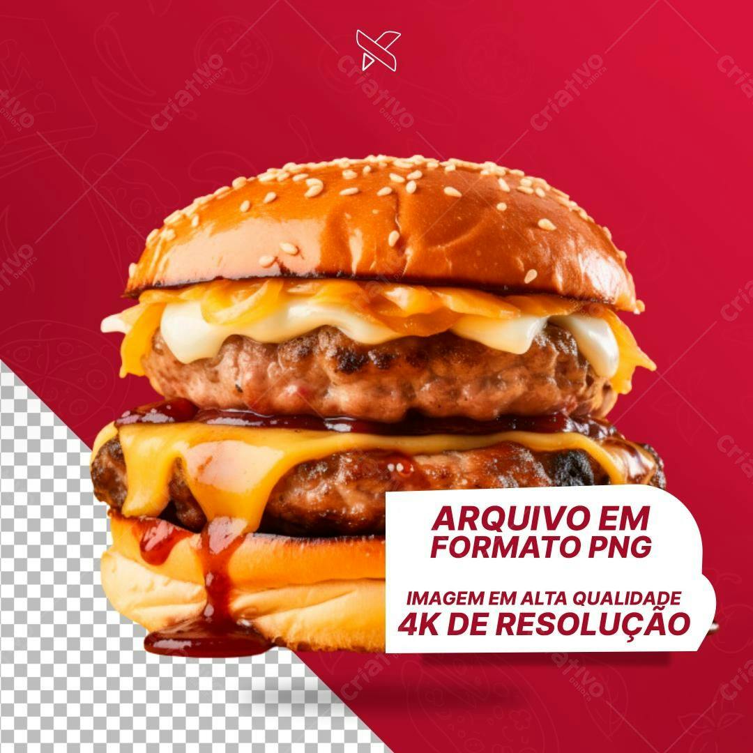 Imagem de hambúrguer duplo PNG com fundo transparente