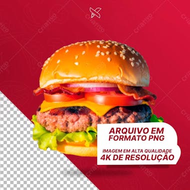 Hamburguer imagem sem fundo transparente 4k de resolução