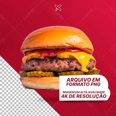 Hamburguer Imagem Sem Fundo Transparente 4K De Resolução
