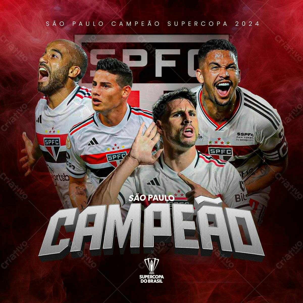 Flyer São Paulo Campeão Supercopa 2024 PSD Editável