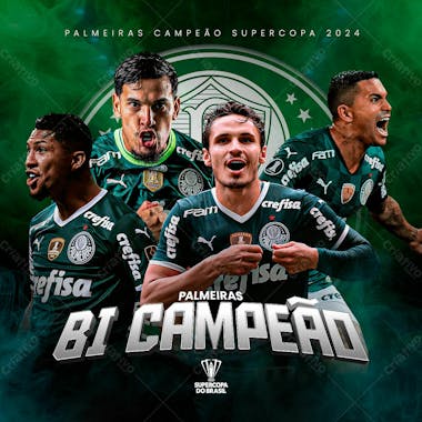 Supercopa | palmeiras bi campeão | futebol | psd editável