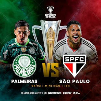 Supercopa | são paulo vs palmeiras | futebol | psd editável
