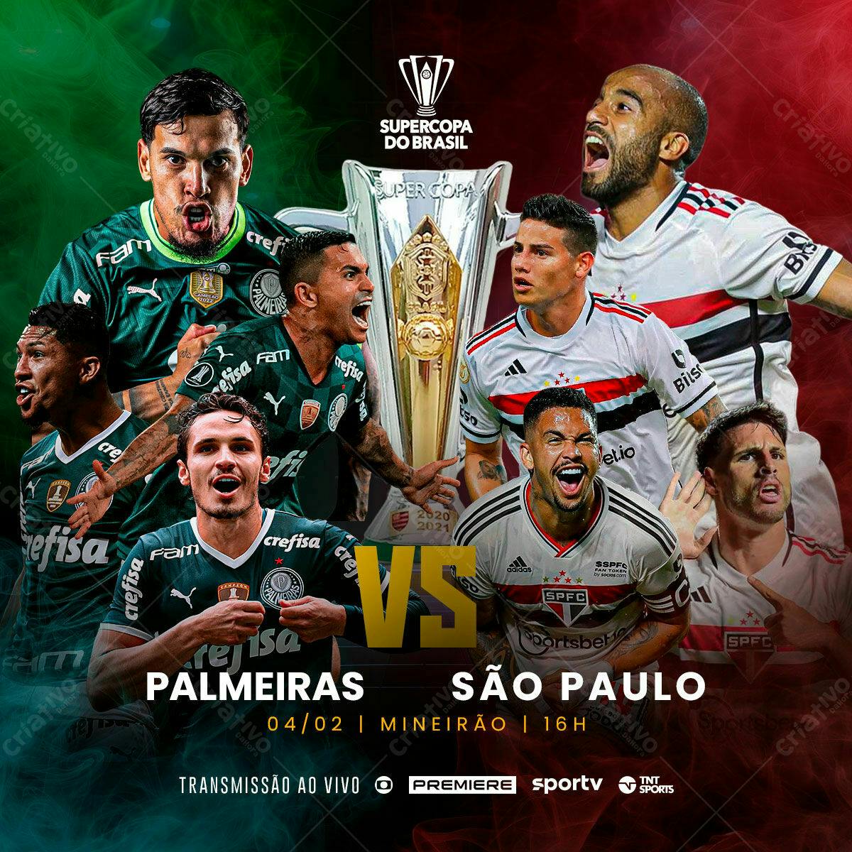 Flyer Supercopa Palmeiras x São Paulo PSD Editável