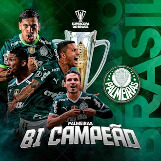 Supercopa | palmeiras bi campeão | futebol | psd editável