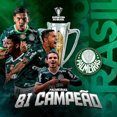 Supercopa | palmeiras bi campeão | futebol | psd editável