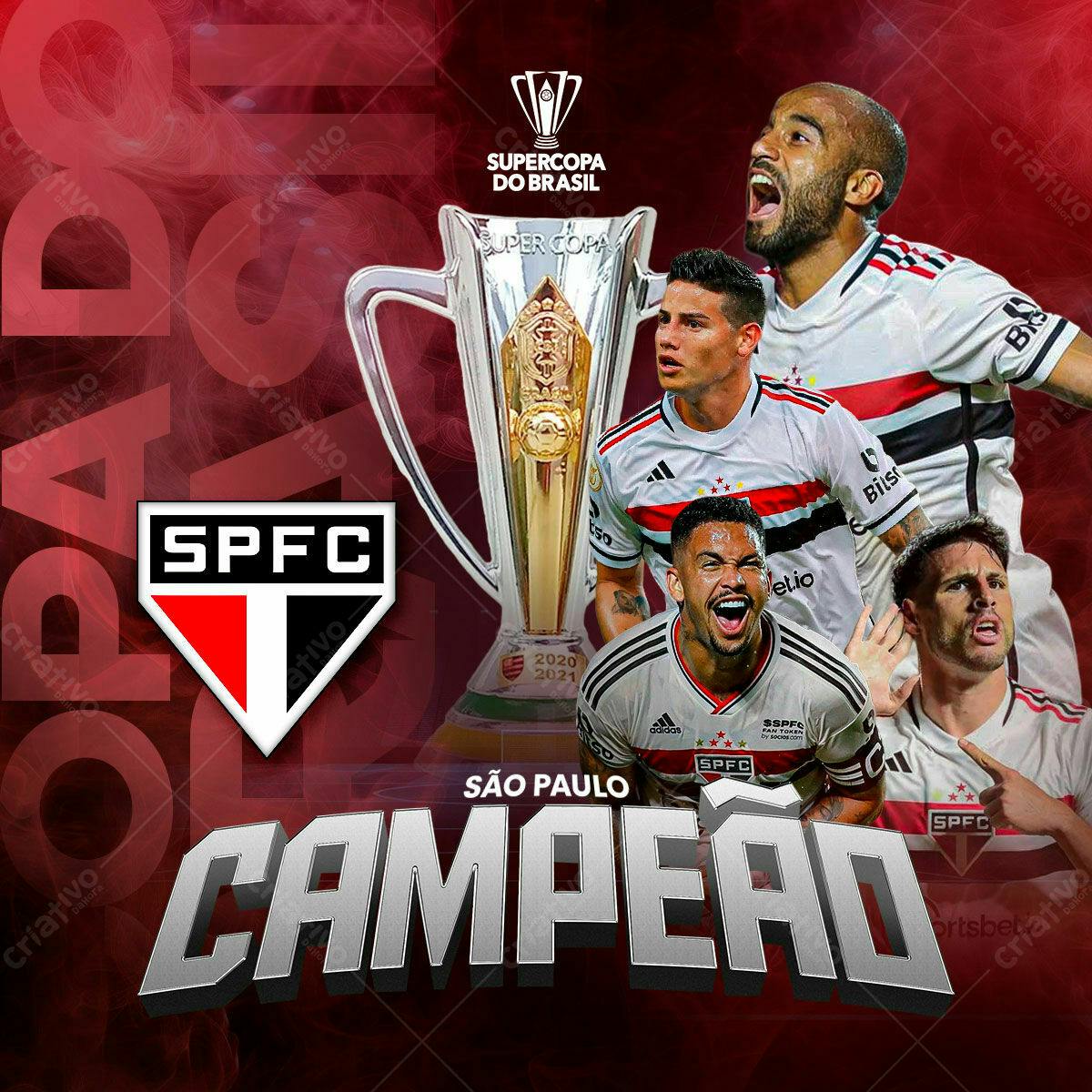 Flyer Supercopa do Brasil São Paulo FC PSD Editável