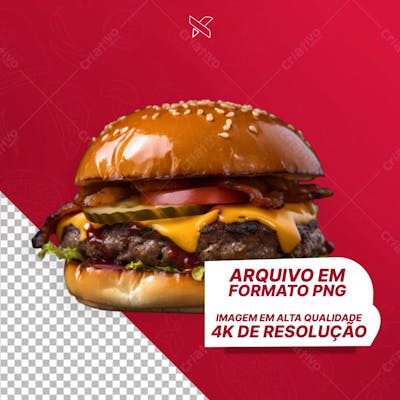 Hamburguer Imagem Sem Fundo Transparente 4K De Resolução