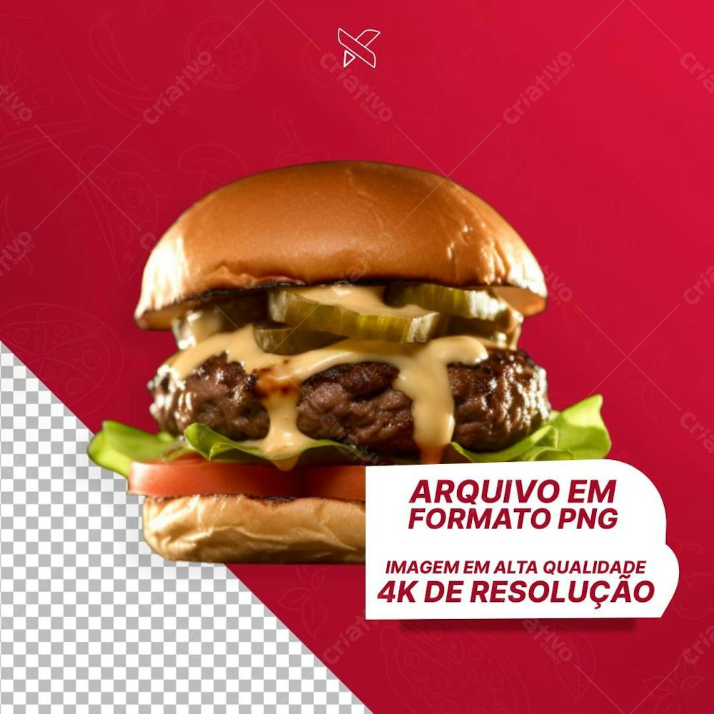 Hamburguer Imagem Sem Fundo Transparente 4K De Resolução