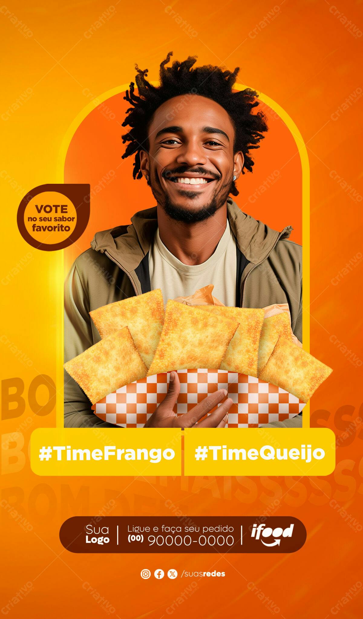 Flyer para Enquete de Sabores de Pastel PSD Editável