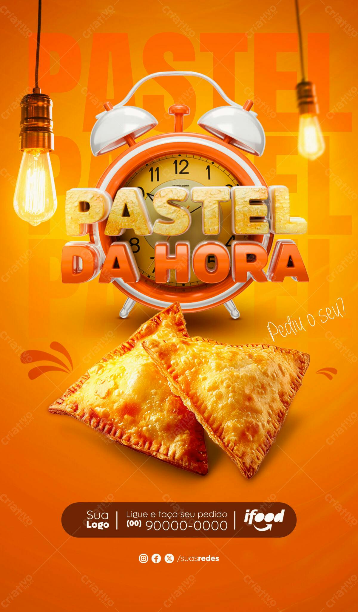Flyer Pastel da Hora PSD Editável