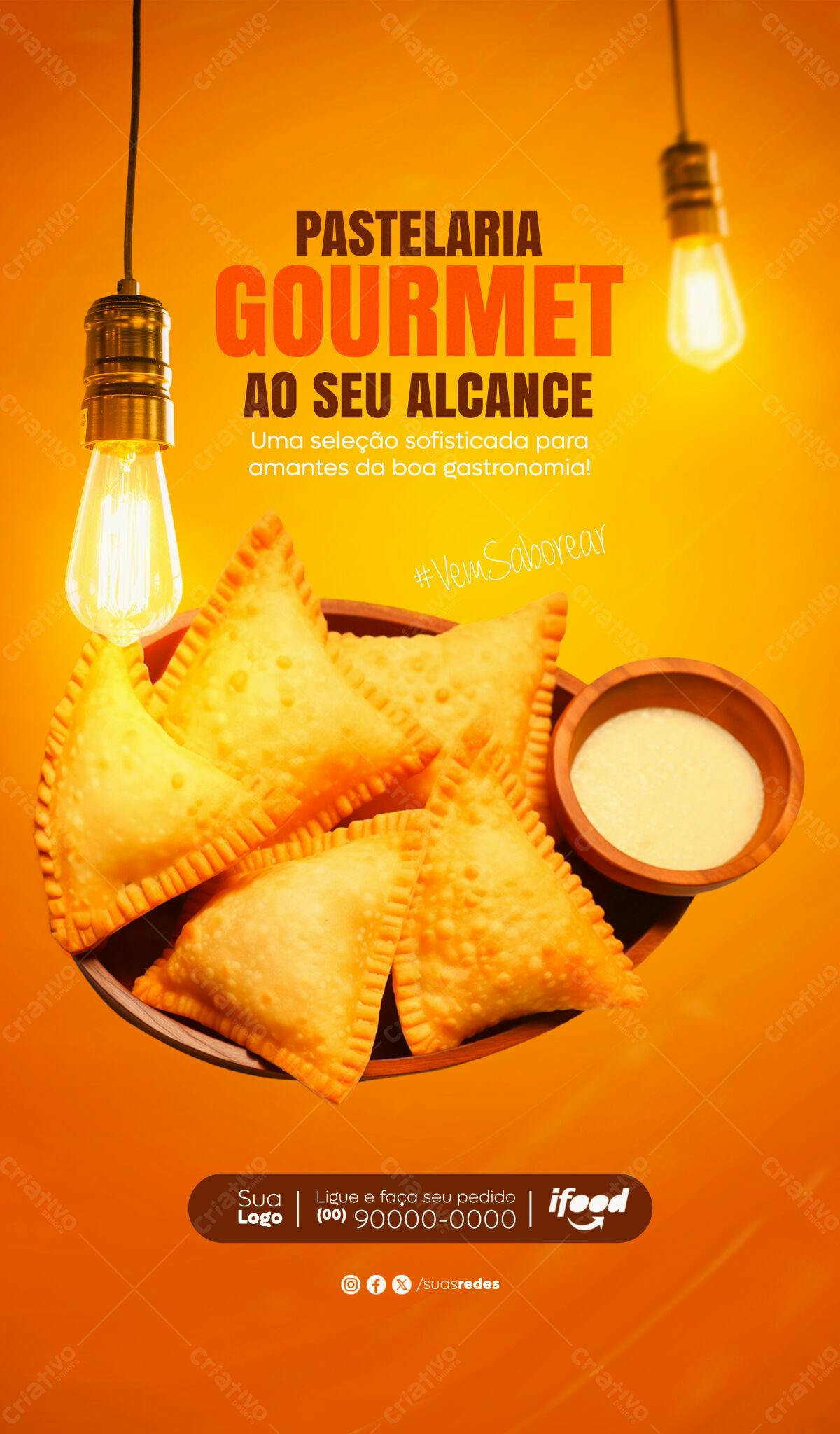 Flyer para Pastelaria Gourmet PSD Editável