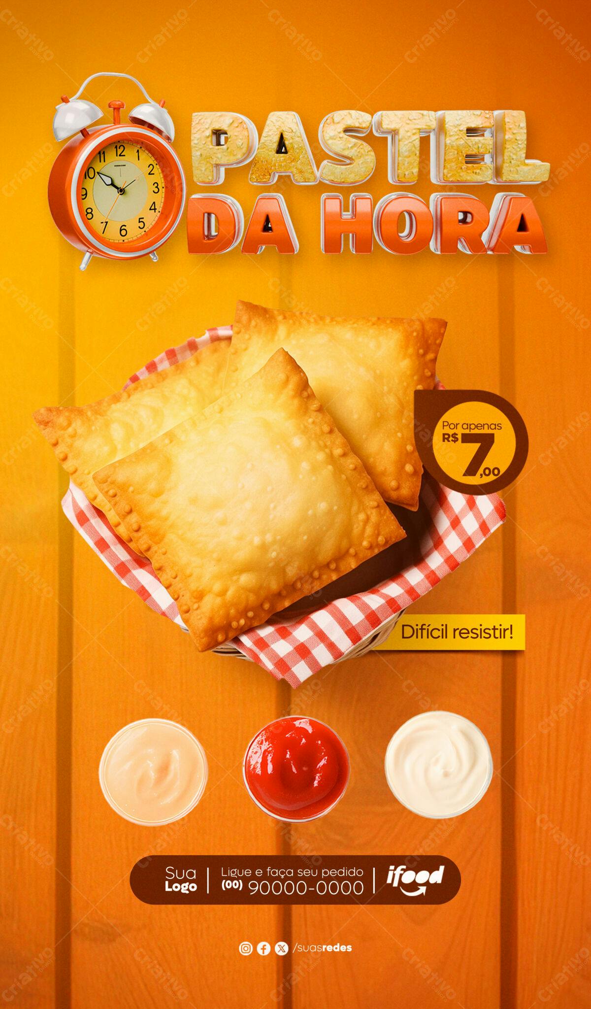 Flyer Pastel da Hora PSD Editável