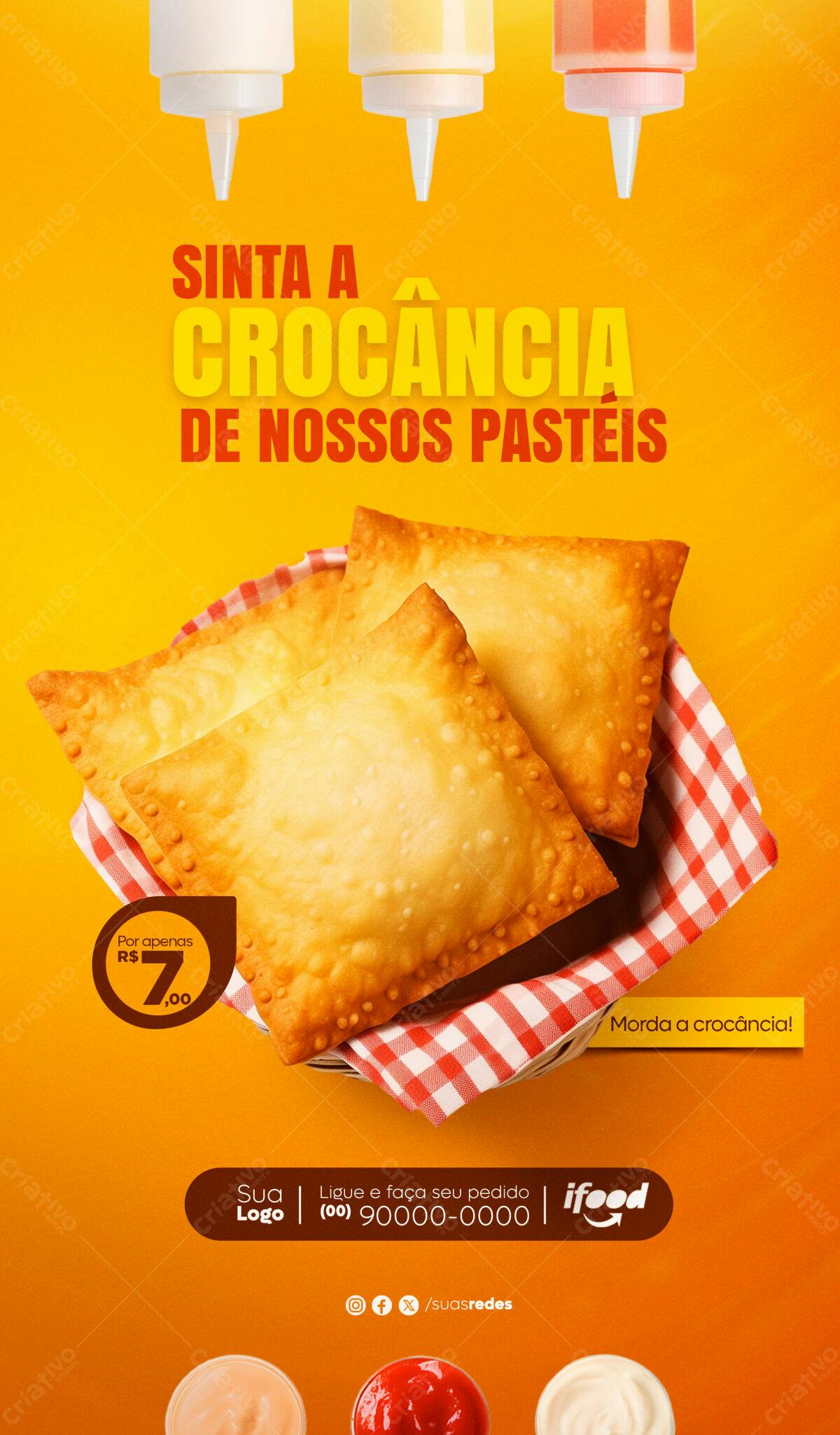 Flyer para Promoção de Pastéis PSD Editável