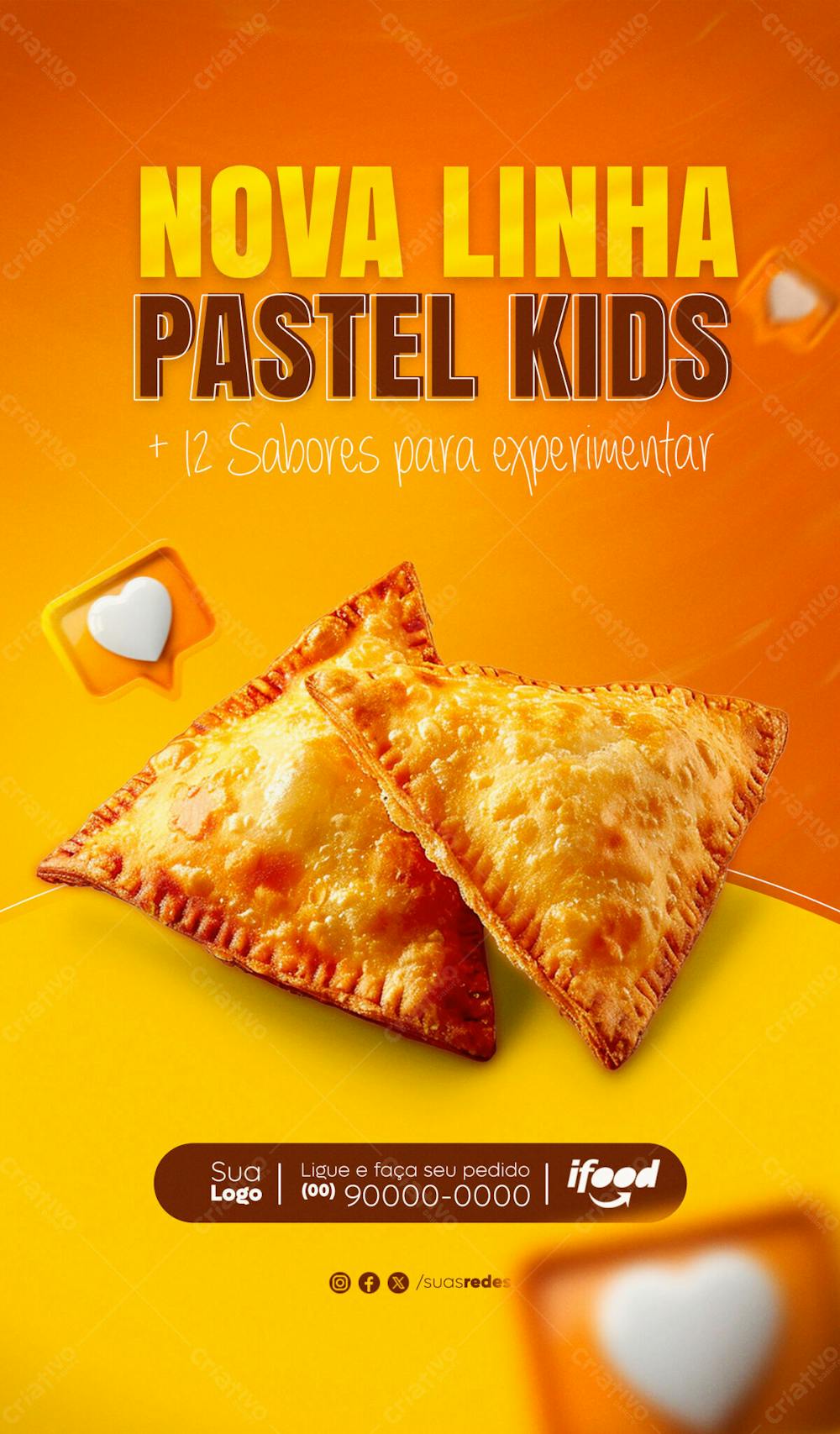 Nova Linha De Pastel Kids Pastelaria Pastel Social Media Post Story