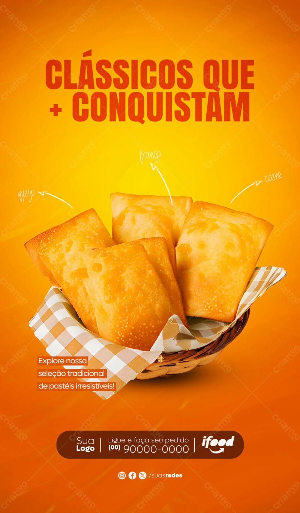 Clássicos Que Conquistam Pastelaria Pastel Social Media Post Story