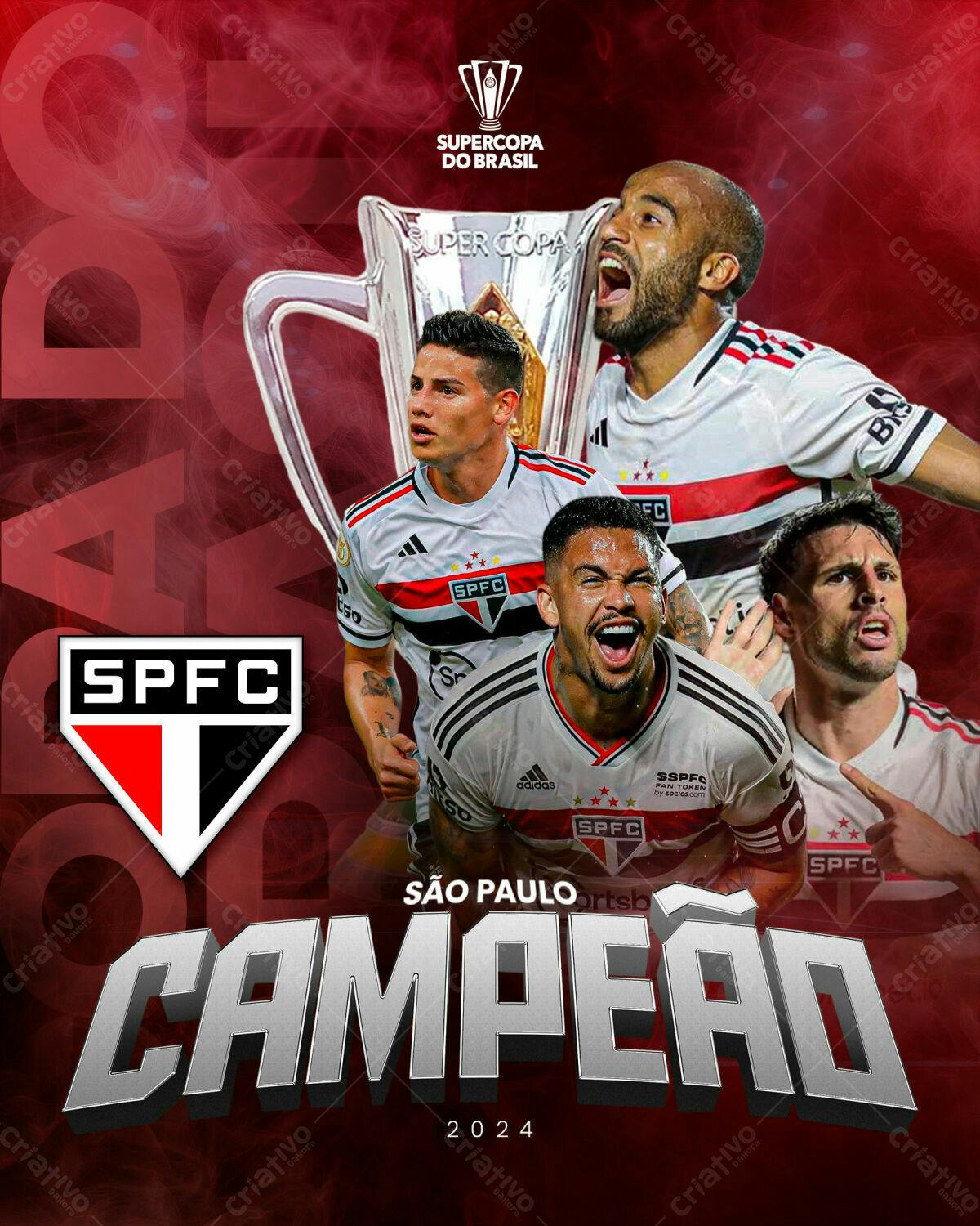 Flyer São Paulo Campeão Supercopa 2024 PSD Editável