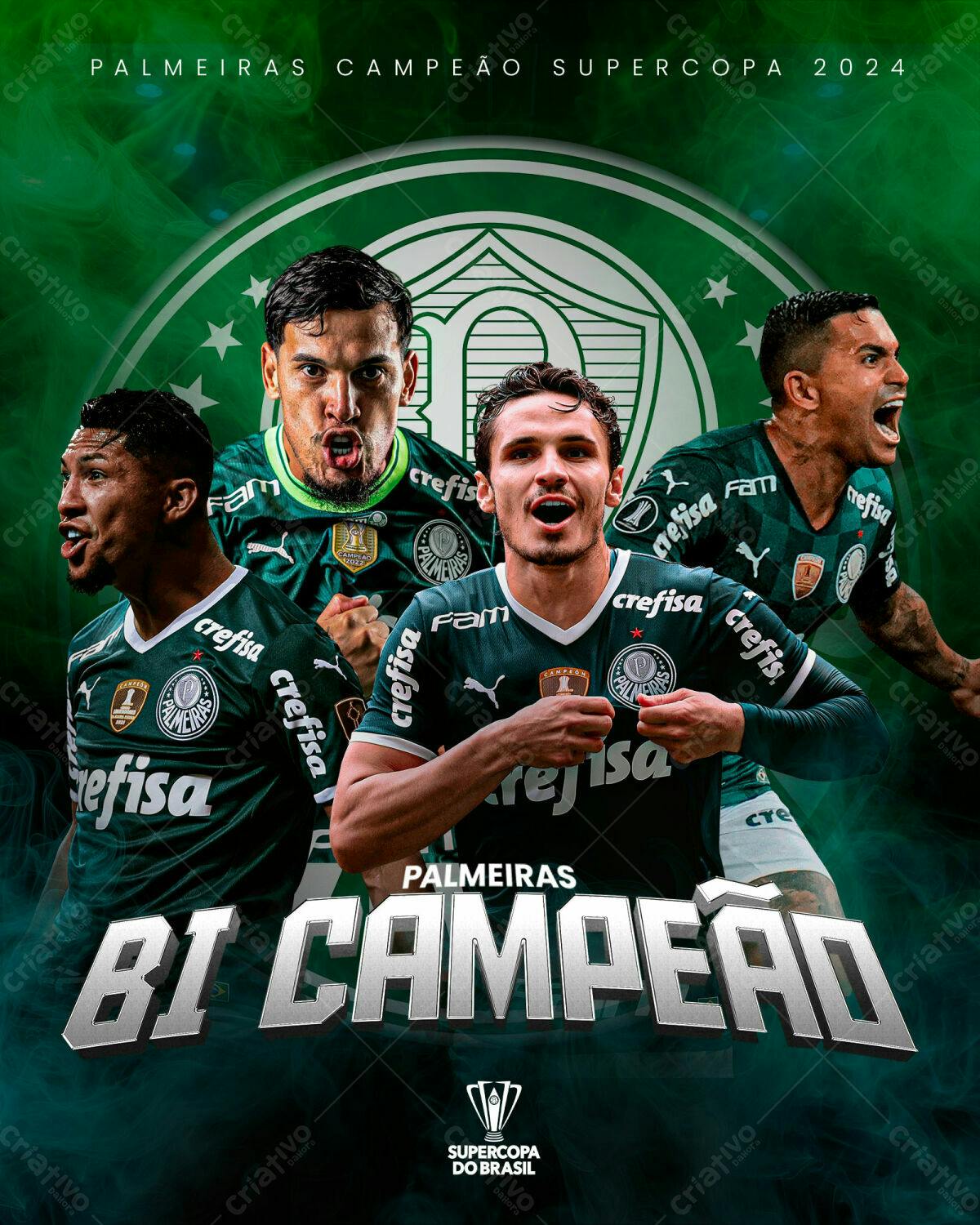 Flyer Palmeiras Campeão Supercopa 2024 PSD Editável