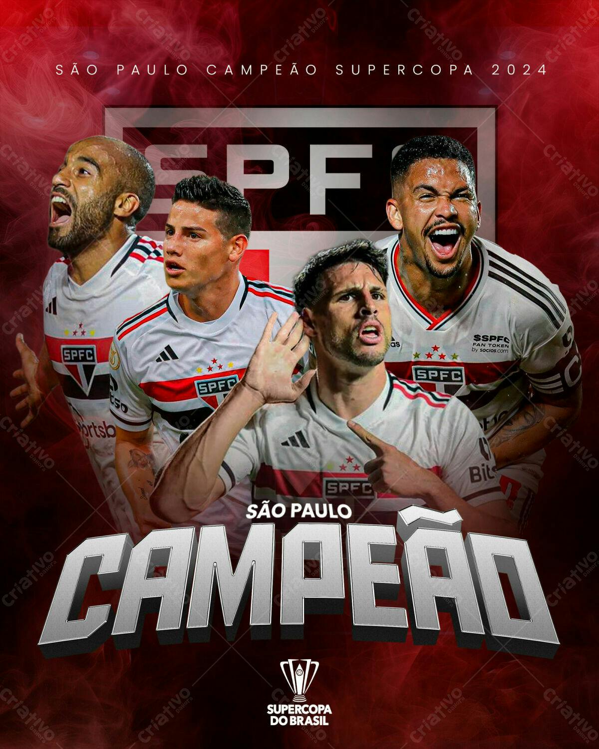 Flyer São Paulo Campeão Supercopa 2024 PSD Editável