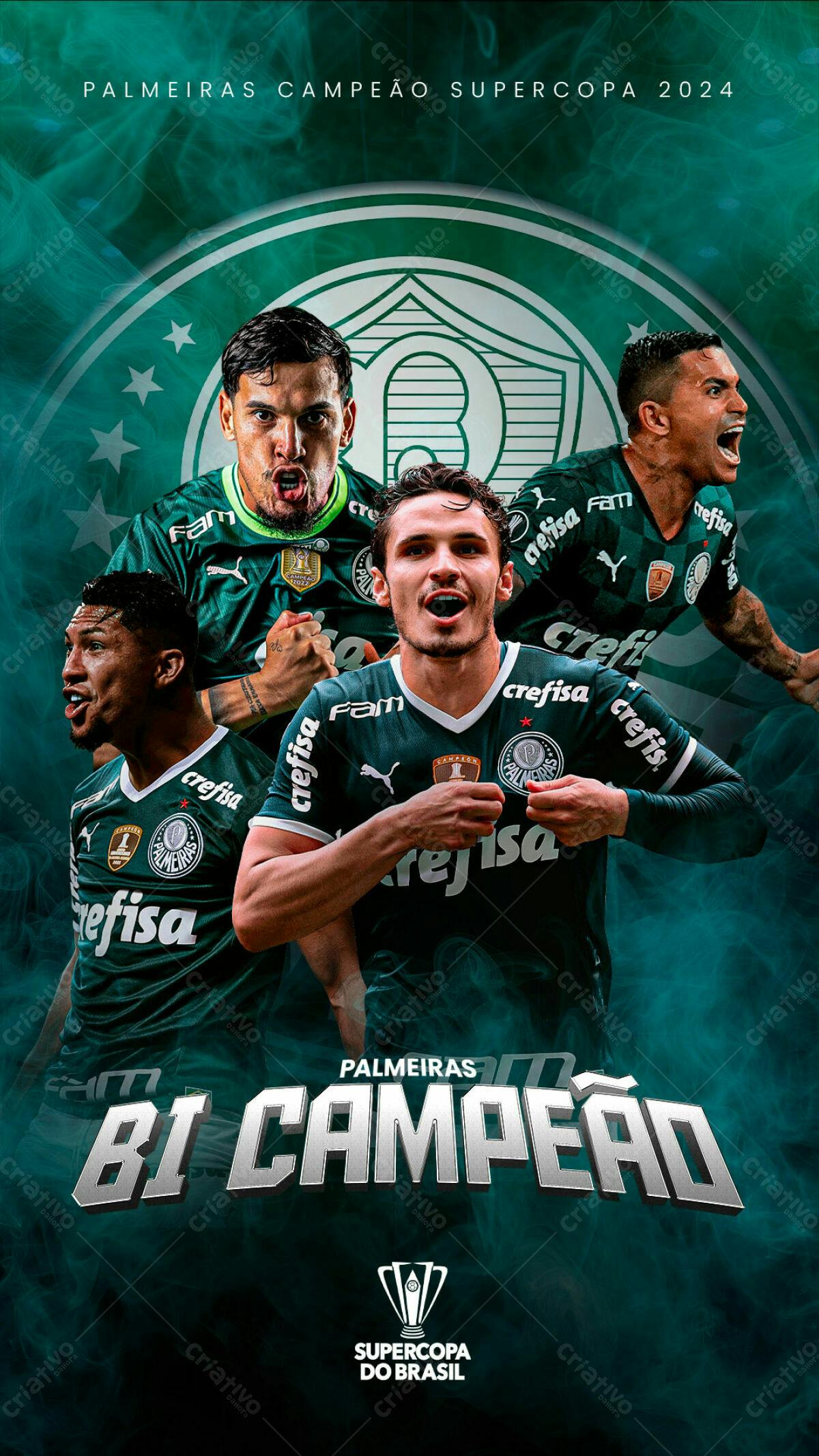 Flyer Palmeiras Campeão Supercopa 2024 PSD Editável