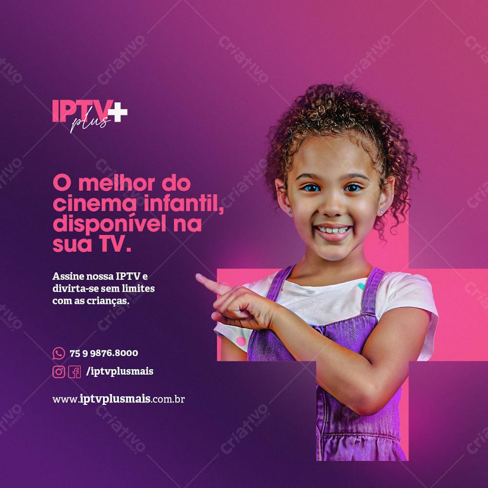 Post Social Média Iptv Cinema Infantil criança psd