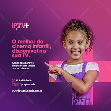 Post social média iptv cinema infantil criança psd