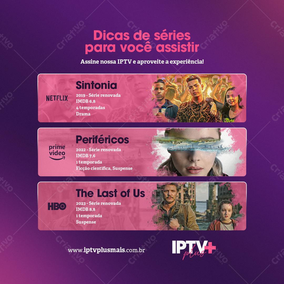 Flyer IPTV com Dicas de Séries PSD Editável