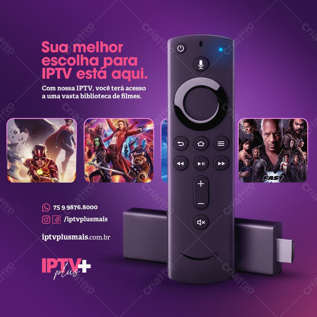 Anúncio IPTV com controle remoto PSD Editável